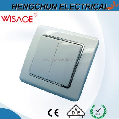 China Safe European 2 Gang ABS Material Wall Socket Switch for sale