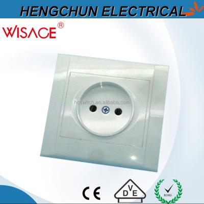 China Safe WISACE K Series Non Grounding 2 Pin Electrical Wall Outlet for sale