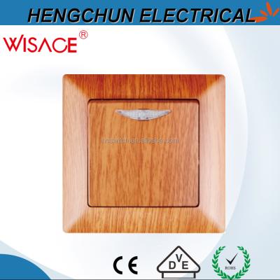 China Safe Simple French Wooden Wall Switch With Light for sale