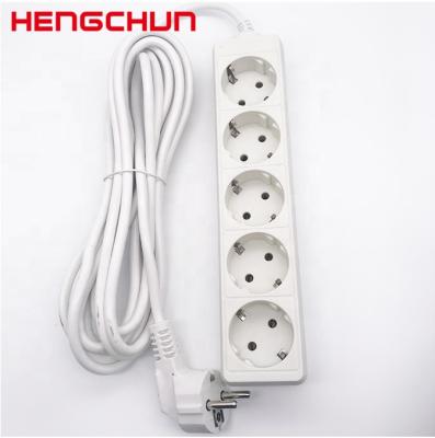 China German ABS 5 Way Eu Cord Power Strip Extension Electrical Socket for sale