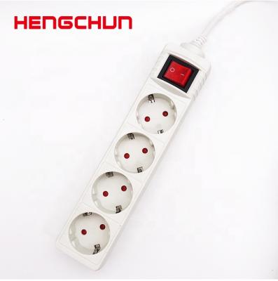 China ABS European Style 4 Way 2 Pin Surge Protect Extension Socket for sale