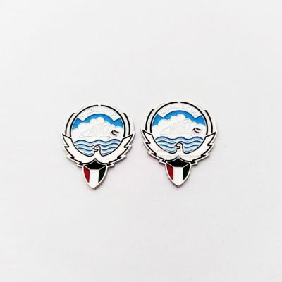 China Middle East Silver Gold Engraved Logo Kuwait National Flag Magnet Pin Kuwait Coat Of Arms Mobile Phone Sticker Cheap Price for sale