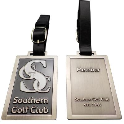 China Everyone Personalize Metal Golf Bag Name Tags With Belt for sale