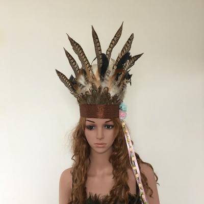 China Different Kinds Of Reasonable Price Carnival Feather Headdress Indian African Customized for sale