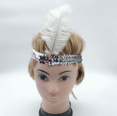 China 1920s Indian Flapper Girl Party Headband Carnival Feather Headpiece Customized for sale