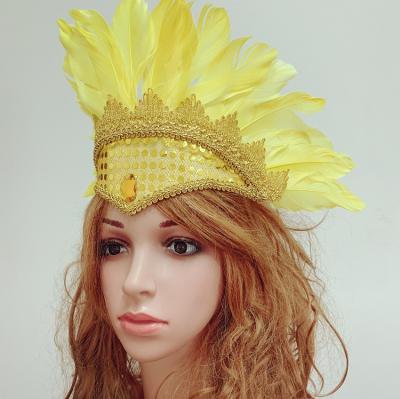 China Popular Indian Chief Headdress Adults Carnival Feather Headpiece Customized for sale