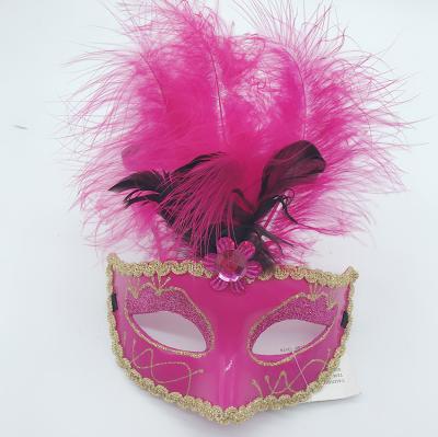 China Masquerade Ladies Feather Venetian Rhinestone Masquerade Party Masks for sale