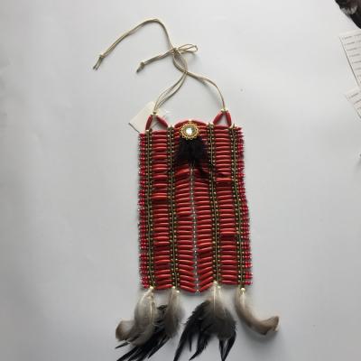 China New Style Wood Primitive Tribe Big Indian Wild Men Red Wooden Bead Necklace for sale