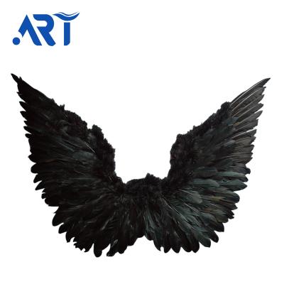 China Option JINYU Different Size Angel Customized Black Feather Wings Reasonable Price for sale