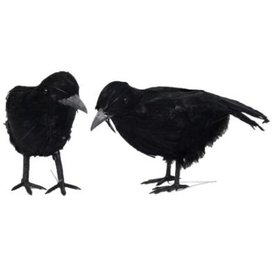 China Realistic Crow Halloween Black Feathered Bird Party Decoration Customized for sale