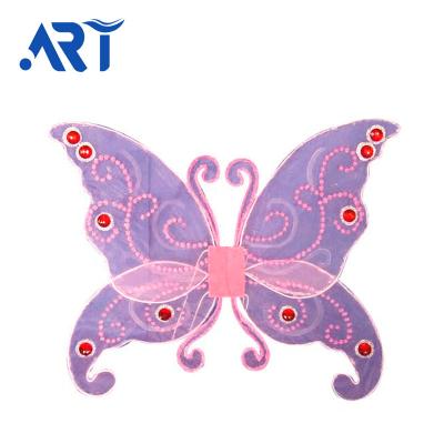 China 2019 Hot Selling Option Wholesale Kid Party Decoration Fairy Butterfly Wings Children's Toys With Hair Band Fairy Magic Wand for sale