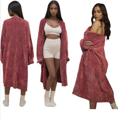 China Breathable Long Sleeve Knitted Cardigan Coat Crochet Maxi Dress Winter Clothes Women Sweaters Plus Size Women's Coats for sale