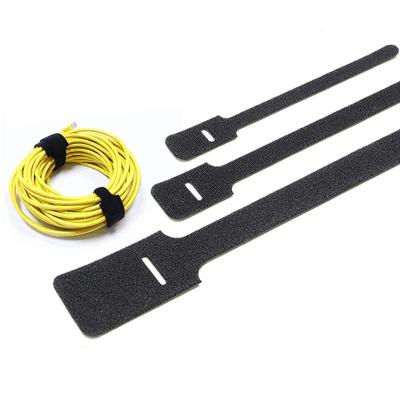 China Printed Auto-Handle 12mm*120mm Durable Adjustable Logo Back To Back Hook And Loop Cable Straps Cable Tie for sale