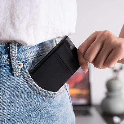 China Fashion OEM Card Holder Men's Aluminum Front Pocket Carbon Fiber Slim Rfid Wallet Blocking Card Wallet for sale