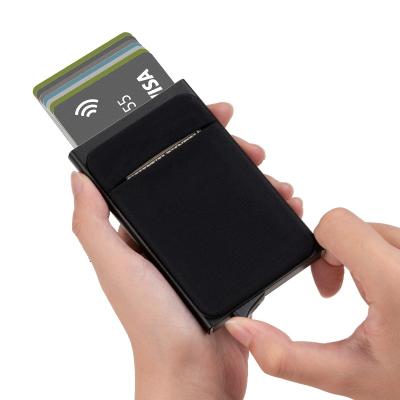 China Fashion ID Card Badge Holder Rfid Aluminum Card Holder Blocking Wallet With 10 Card Slots for sale