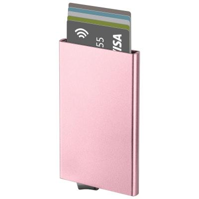 China Fashion Blocking Wallets Metal Wallet Metal Wallet Minimalist Slim Aluminum Rfid Carbon Fiber Credit Card Holder for sale