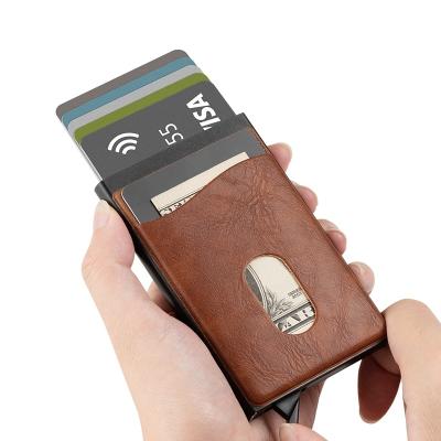 China Fashion Silicone Smart Wallet for Men Leather Wallets Metal Card Holder Aluminum Wallet for sale