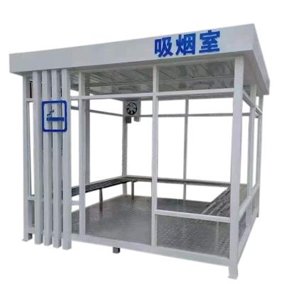 China Minimalist modern metal smoking pavilion is used in hospital in plaza park scenic area for sale