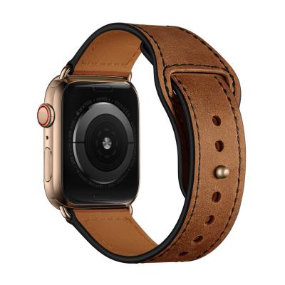 China Iwatch Leather Smart Watch Band Genuine Leather Strap Apple Watch Series 1/2/3/4 Business Buckle Strap Leather Strap for sale