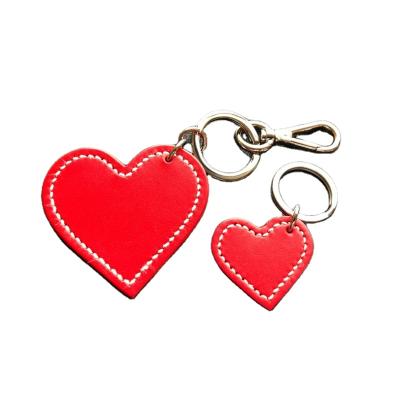 China Wholesale Leather Thanks Giving Day Heart Shape Leather Key Chain Custom Logo Promotion Gift Keyring for sale