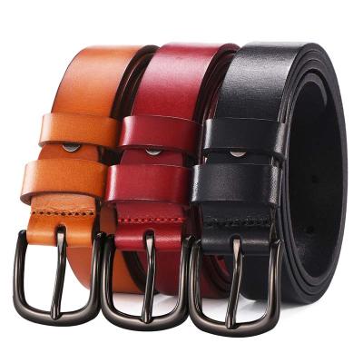 China High Quality Genuine Cowhide Leather Belt Women Fashion Belt Buckle Custom 125cm Length Cowhide Belt Alloy Buckle Wholesale for sale