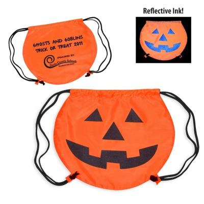 China Anti Theft Polyester Pumpkin Drawstring Backpack Eco - Friendly Sports Draw String Bag for sale