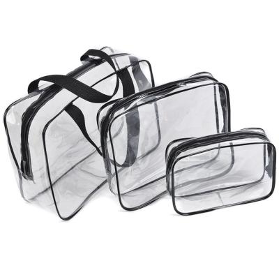 China Multifunctional Transparent Cosmetic Pouch Clear PVC Toiletry Bag PVC Toiletries Bag for sale