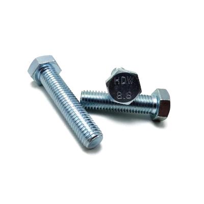 China Flat Manufacturing Cheap Price 8.8s 10.9s 12.9s Bolts And Nuts Hex Head Bolt DIN933 Bolt for sale