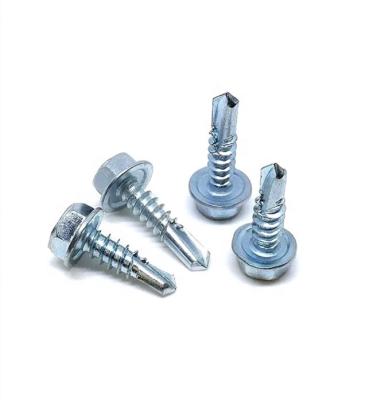 China Used in color steel plate and frame connection. Carbon Steel Hex Head Self Drilling Screw With Rubber Gasket Plating Color Hexagon Self Drilling Screw for sale