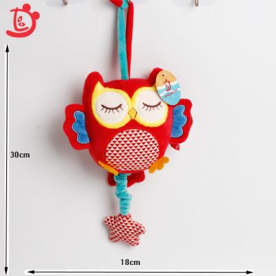 China Plush Customized Size Music Baby Sleep Custom Design Pull String Plush Music Christmas Owl Plush Toys for sale