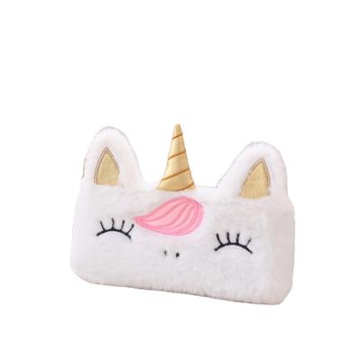 China Fashion Unicorn Plush Pouch Cute Children's Mini Zip Pencil Storage Bag Customized Plush Toy Stuffed Bag for sale