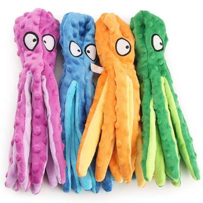 China Plush Speelgoed Soft Interactive Pet Squeaky Dog Toys Bite-Resistant Toothbrush Plush Octopus Squeak Chew Toys for sale