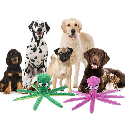 China Plush Brinquedo Octopus Train No Crinkle Plush Stuffing Pet Chew Toys Durable Interactive Dog Toy Squeaky Toys Cute for sale