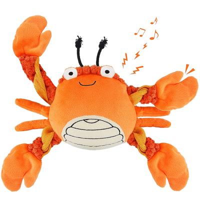 China Mainan Interactive Dog Toy Cute Plush Corduroy Training Toy Durable Chew Pet Toys Plush Bill Frog Crab for sale