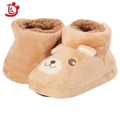 China Plush Makers Customized Fuzzy Stuffed Warm Soft Unique Indoor Teddy Bear Slipper for sale