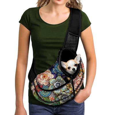 China Small Mesh Hand Free Dog Satchel Carrier Adjustable Strap Dog Cats Dog Carrier Sling Puppy Carrier Viable Sling Bag for Outdoor for sale