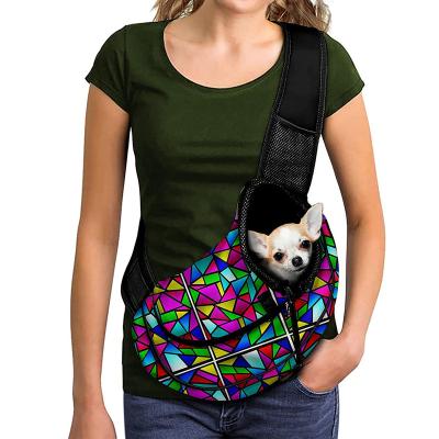 China OEM Viable Wholesale Adjustable Shoulder Straps Portable Lightweight Breathable Mesh Outdoor Travel Chest Dog Sling Carrier for sale