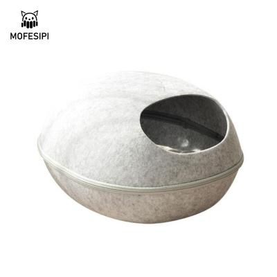 China Factory Price High Quality Compound Structure High Quality Compound Structure Cat Nest Felt Cat Litter Partially Enclosed Detachable Stocked Cute Cat for sale