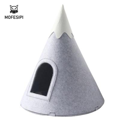 China Factory Price Breathable Felt Cat Litter Felt Snow Mountain Tent Cat Nest Villa Cat House Partially Enclosed Pet Nest for sale