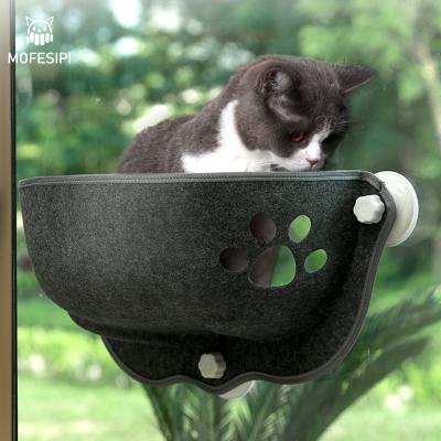 China Stocked Factory Price Hammock Suction Cup Felt Cat Litter Crescent Pet Nest Stick Window Sun for sale