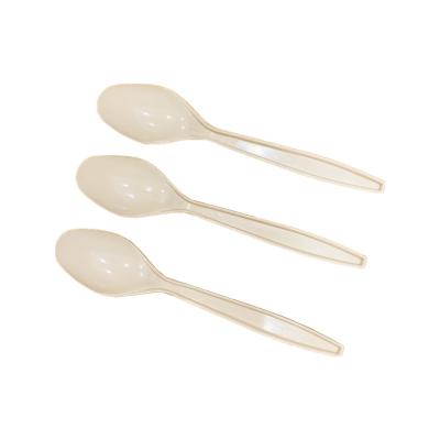 China 100% Biodegradable Disposable Spoons Sustainable Relaxing Biodegradable Spoon And Fork Disposable Compostable Spoon For Desserts for sale