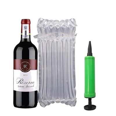 China PE & Nylon Wholesale Customized Bubble Air Column Cushion Plastic Inflatable Packaging Bag For 750ml Wine Bottle Protection for sale