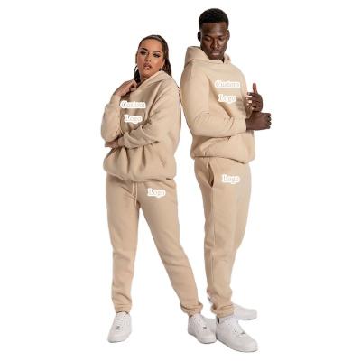 China 2022 Hot Jogging Anti-pilling Wear Suits Cotton Unisex Plain Hoodie Panty Set Tracksuit Two Piece Set for sale