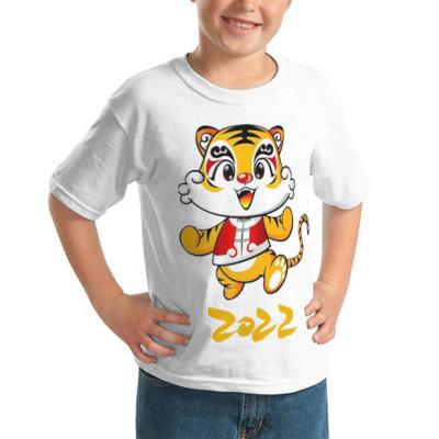 China Anti-pilling Wholesales Custom Printing 2022 Years Of The Tiger 100% Blank Cotton Children's T-shirt for sale