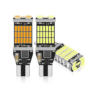 China 45SMD W16W Auto Error Free T15 Car Led Bulbs 921 T15 Canbus T10 Led Reversing Light Emergency Lamp 40mm*14mm for sale