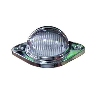 China HST-20717 led 24v 3 led round chrome license plate light lamp for van trailer, trailers, rv, lorry suv trucks and boats license tags for sale