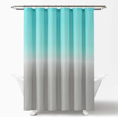 China Fabric Ombre Stocked Shower Curtain With Hooks for sale