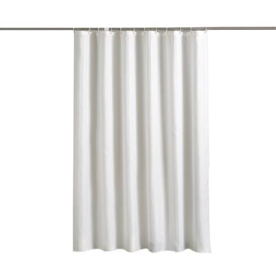 China Wholesale Hotel Bathroom Quick Dry Satin Stripe Shower Curtain White Stocked Liner for sale