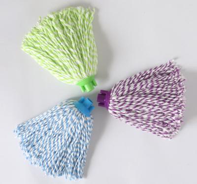 China Sustainable Cutter-End Microfiber Mop Head Wet Mop Refill With Round Plug for sale