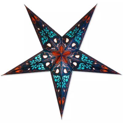 China Orion Patterned Colorful Indian Paper Festival Paper Party Decorative Star Lanterns for sale